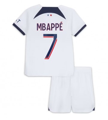 Maillot de foot Paris Saint-Germain Kylian Mbappe #7 Extérieur enfant 2023-24 Manches Courte (+ pantalon court)